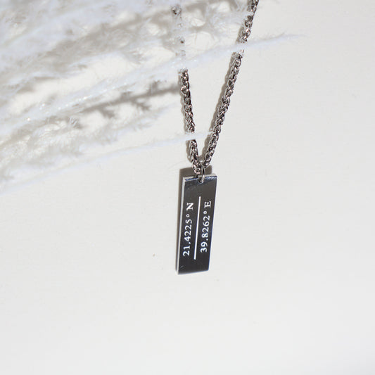 Kaaba Coordinates Necklace